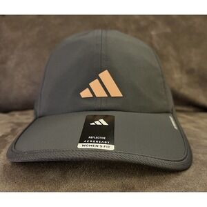 Adidas Hat Cap Strap Back Womens One Size Grey AEROREADY Reflective Running NWT